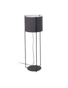 Lámpara de pie Drum 24023-34 Faro negro pantalla gris 1xe27, Lámparas modernas
