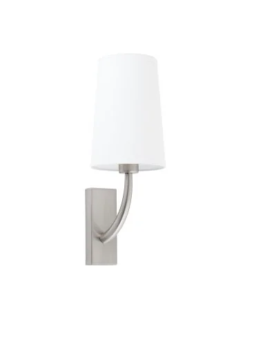 Aplique de pared Rem 29680-19 Faro niquel mate pantalla blanca, Lámparas modernas