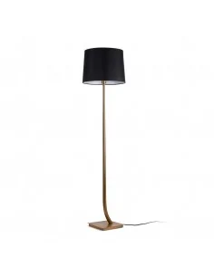Lámpara de pie Rem 29687-09 Faro bronce pantalla negra, Lámparas modernas