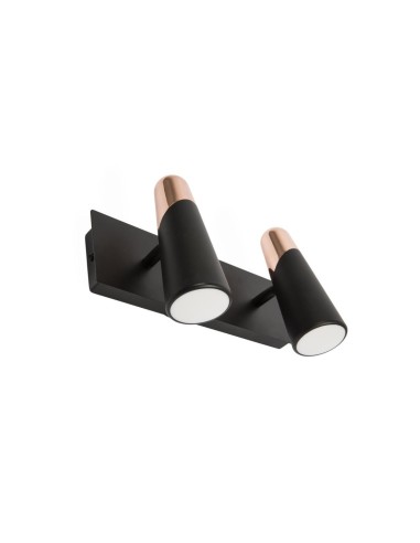 Apliques de pared LAO 29026 FARO negro-cobre 2 x led 4.5w 3000k, Lámparas modernas