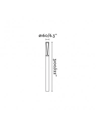 Farola Rush 750211D Faro 3.1m 3000k cri90 he 360º wide dali 100-, Farolas jardin