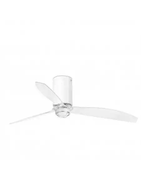 Ventilador de techo Mini Tube 32038-9 Faro ø1280 mm blanco brillo 3 palas motor DC, Ventiladores sin luz