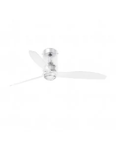 Ventilador de techo Mini Tube 33393-9 Faro ø1280 mm cristal 3 palas 17w 3000k motor DC, Ventiladores de techo con luz
