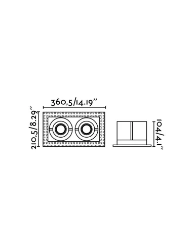 Foco empotrable Gingko 03040202 Faro orientable sin marco 2l qr-111 100w negro, Lámparas modernas
