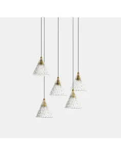 Lampara colgante Veneto 15-7592-14-DO Leds c4 led 25w 2590 lm oro blanco mate, Lámparas modernas