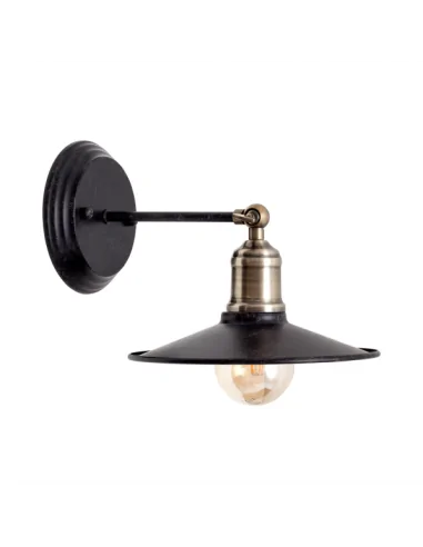 Aplique Volta 1xe27 Negro/cuero 068561009 Fabrilamp